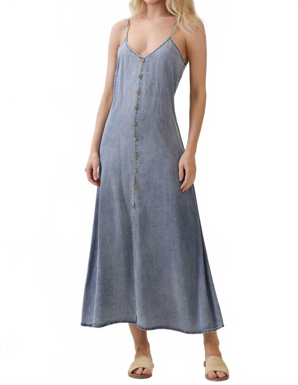 NEW FINAL TOUCH denim tencel dress in blue